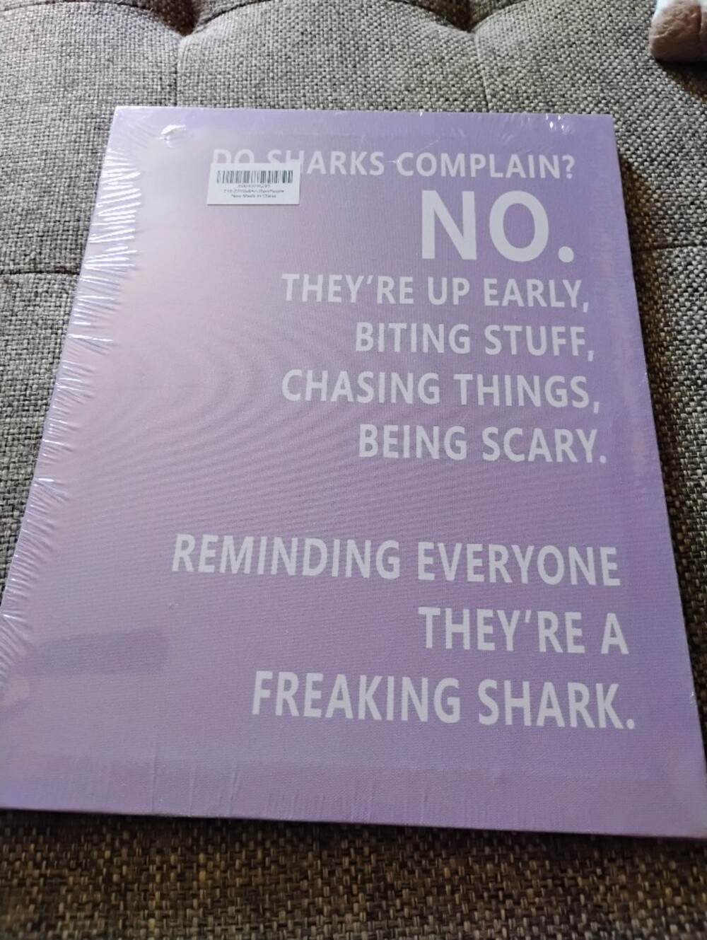 ❤️New Funny Lavender Shark Quote Wall Art
